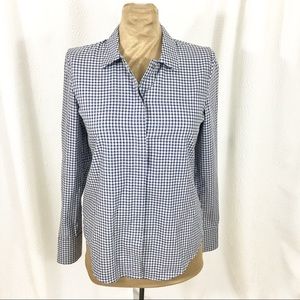 Theory Freja plaid dress shirt
